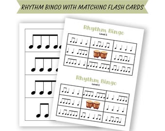 Bundel ritmebingo en flashkaart: niveau 1: