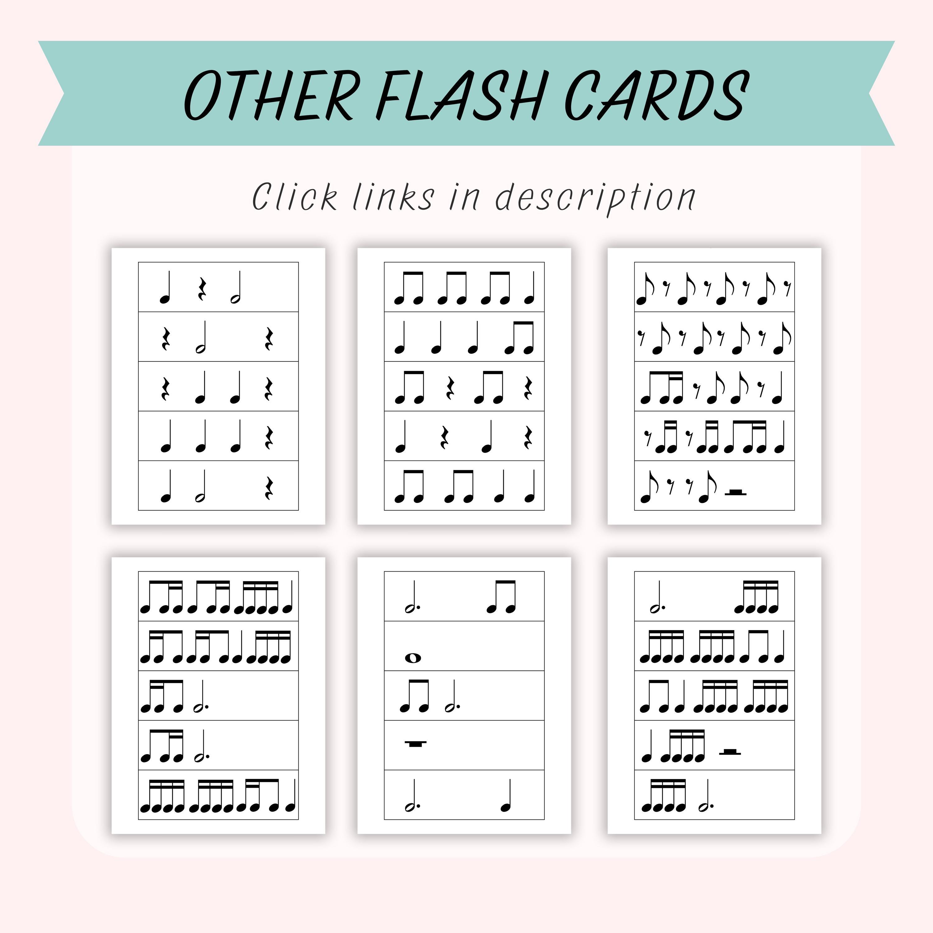 LARGE Rhythm Flash Cards (set 5), Counting Beats, Music Lessons - Etsy