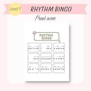 Bingo rytmiczne poziom 1 | Muzyka w rytmie | Gra rytmiczna | Gry klasowe | Nauczyciel muzyki | Gry muzyczne | Aktywności rytmiczne | Nauczyciel gry na pianinie |
