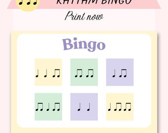 Rhythm Bingo Pre-K, Rhythm Music game, Classroom Music