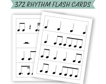 372 Rhythm Flash Cards (4 per portrait page)