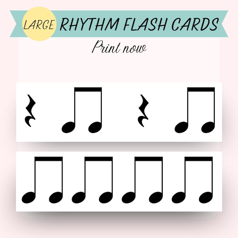 LARGE Rhythm Flash Cards (set 2), Counting Beats, Music Lessons - Etsy