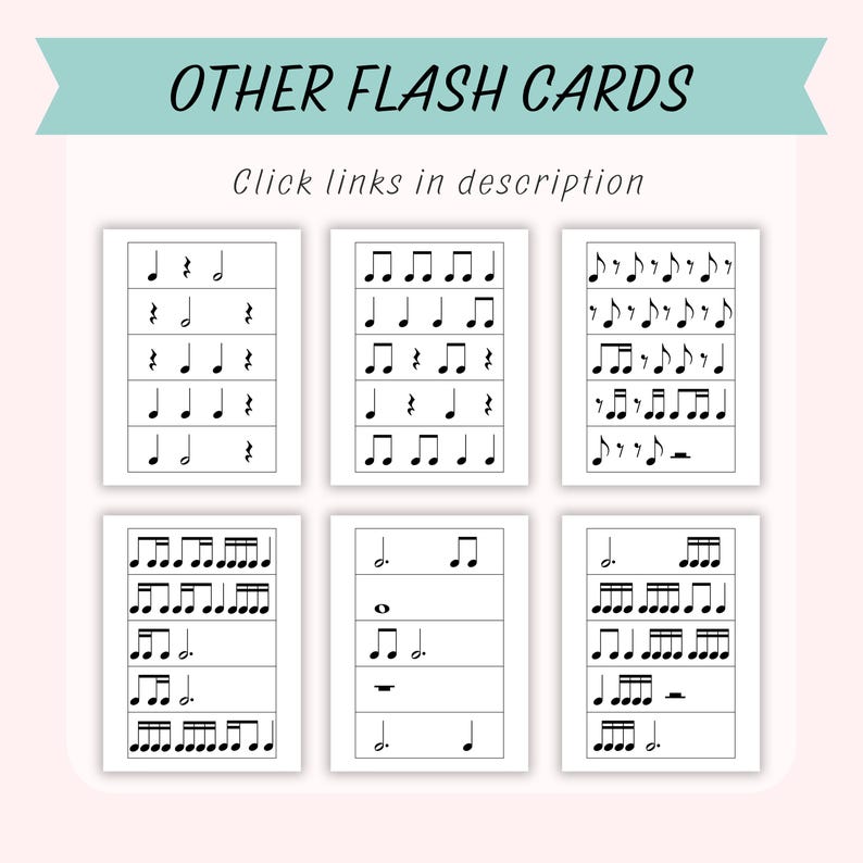 LARGE Rhythm Flash Cards (set 2), Counting Beats, Music Lessons - Etsy