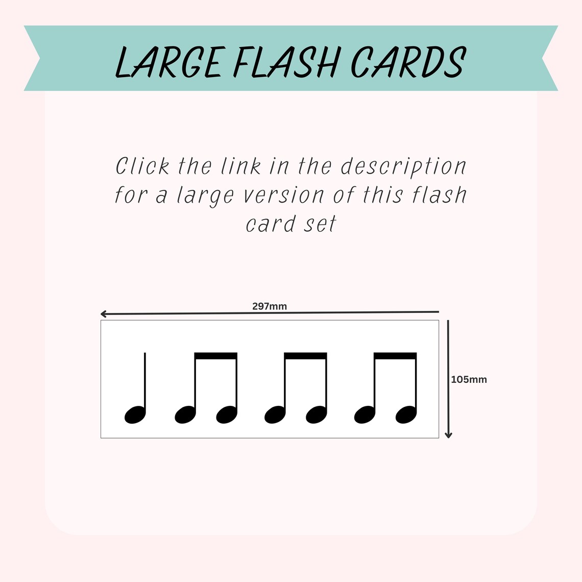 Rhythm Flash Cards (set 2), Crotchet, Crotchet Rest, Joined Quavers ...