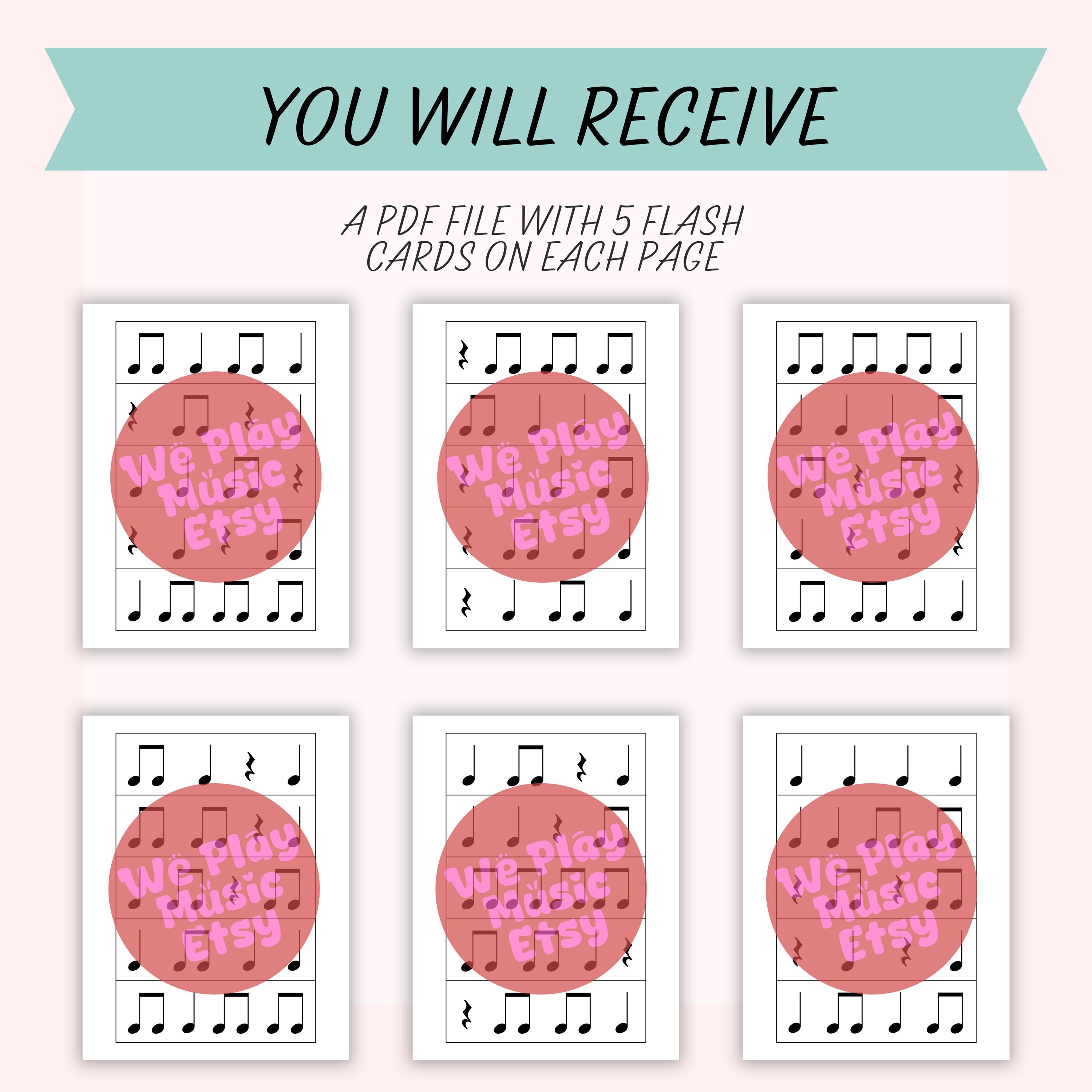 Rhythm Flash Cards (set 2), Crotchet, Crotchet Rest, Joined