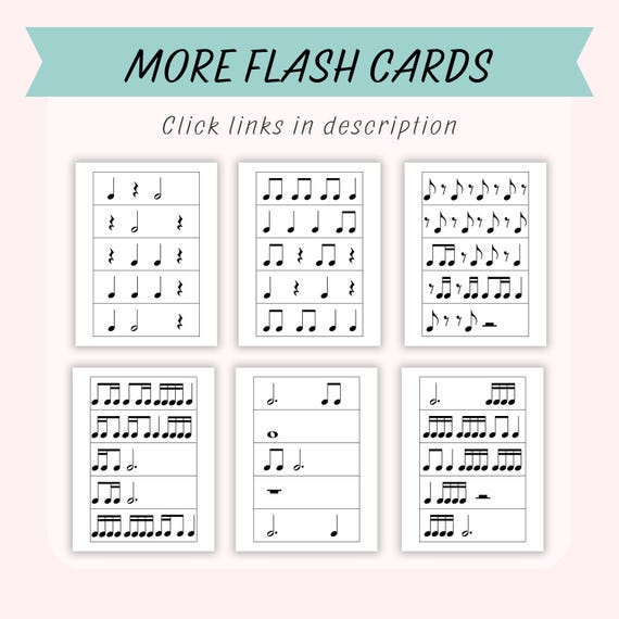 Rhythm Flash Cards (SET 4), Music Rhythms, Rhythm Cards