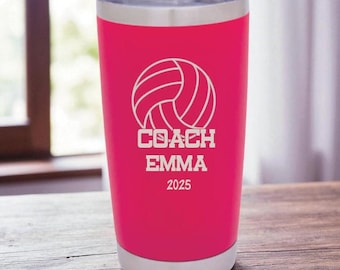 Personalized Coach Tumbler: Laser Engraved Stainless Steel Insulated Cup