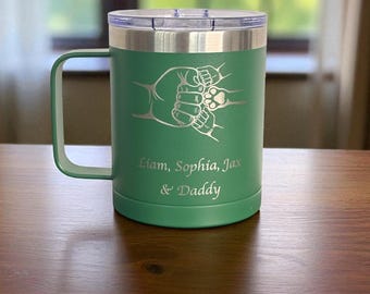 Personalized Engraved Thermal Mug: 400ml Insulated Double Wall Stainless Steel Travel Coffee Mug