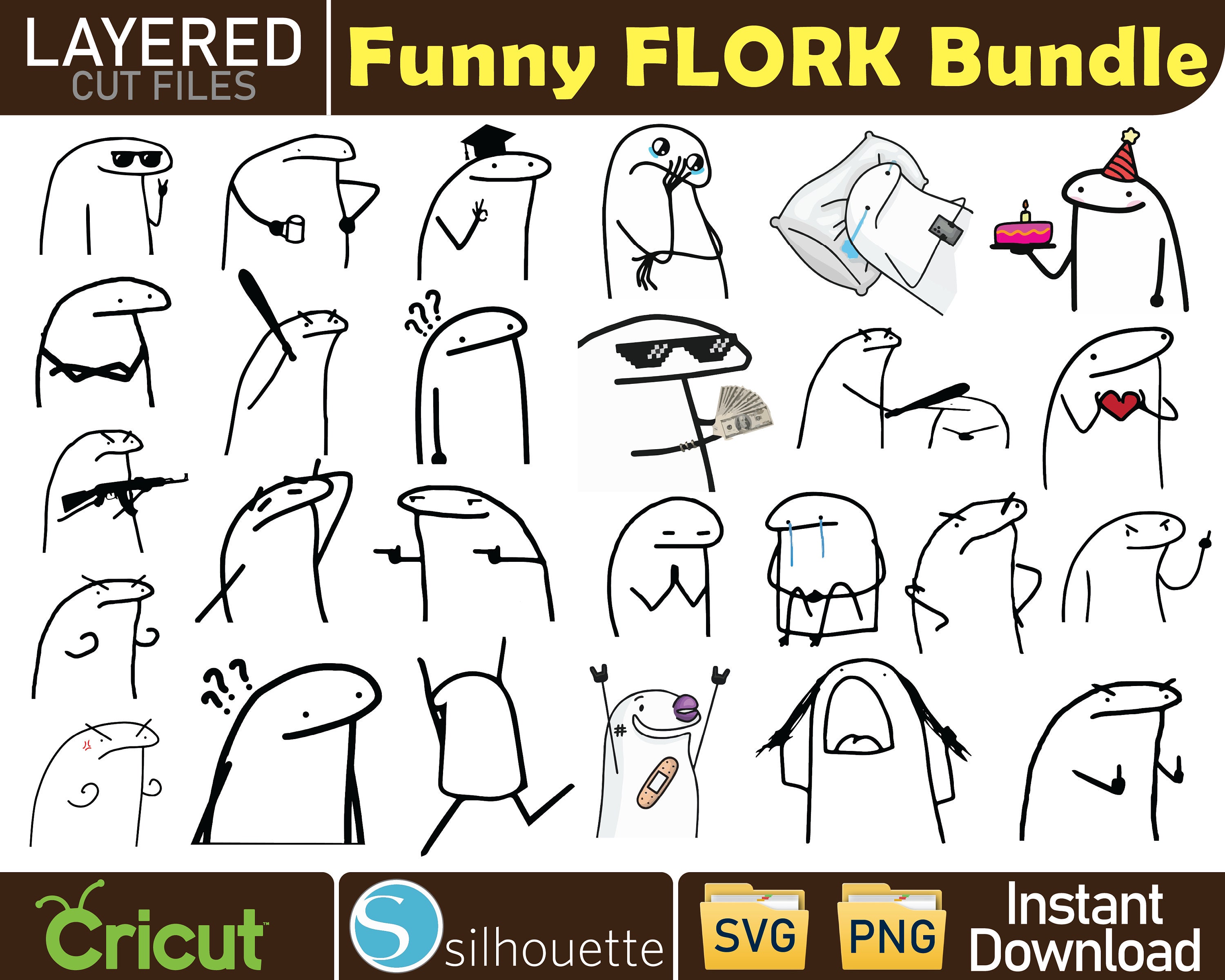 COD506- FLORK 2 Meme svg/ flork svg / Flork Digital Set Clip - Inspire  Uplift