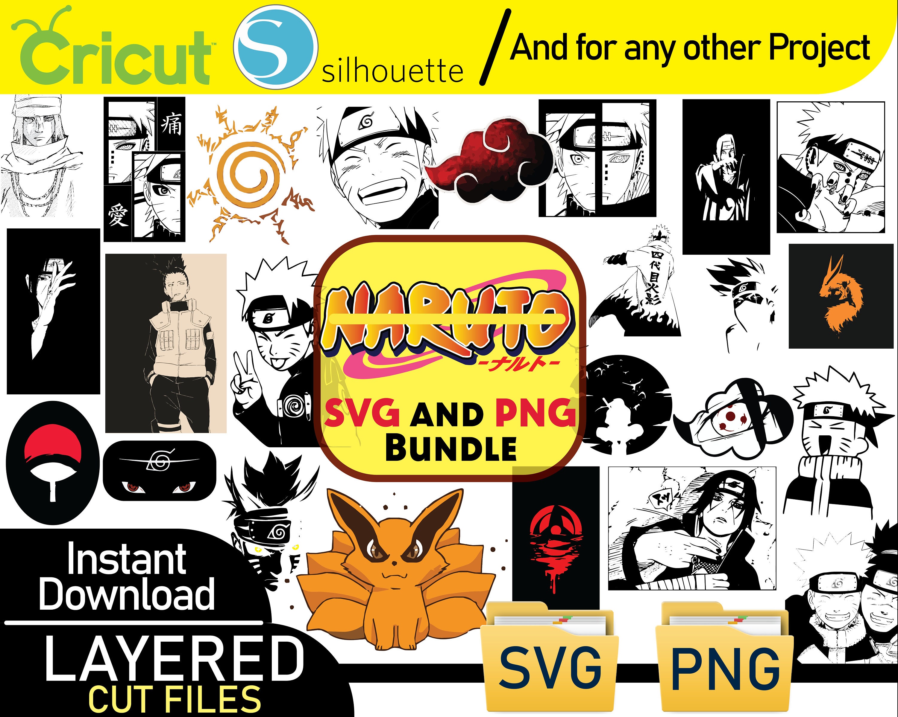 15 Naruto Inspired SVG Sticker Designs SVG Stickers Anime Clip Art