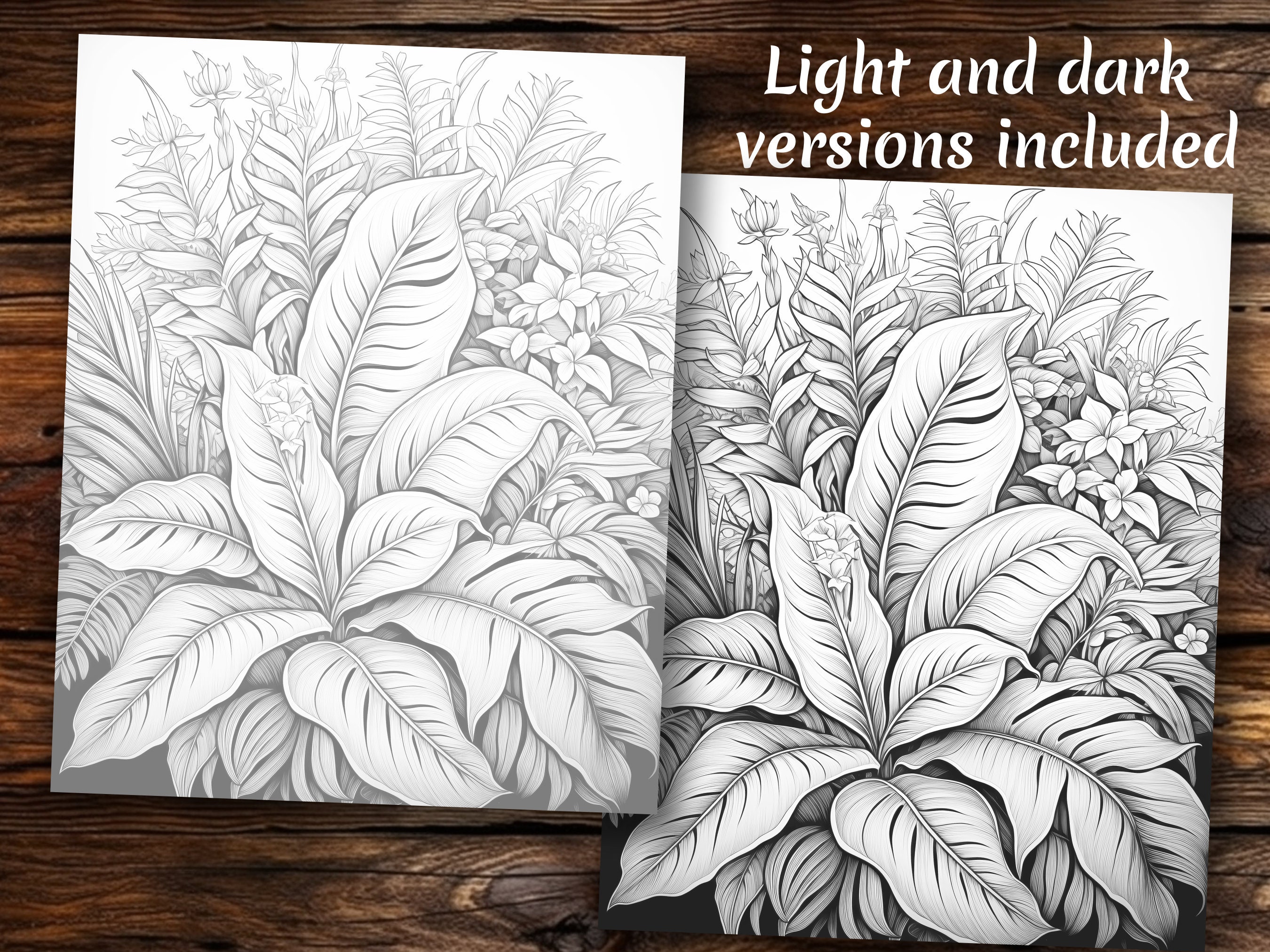 Botanical Patterns Coloring Book: 70 Grayscale Pages (printable PDF) - Etsy