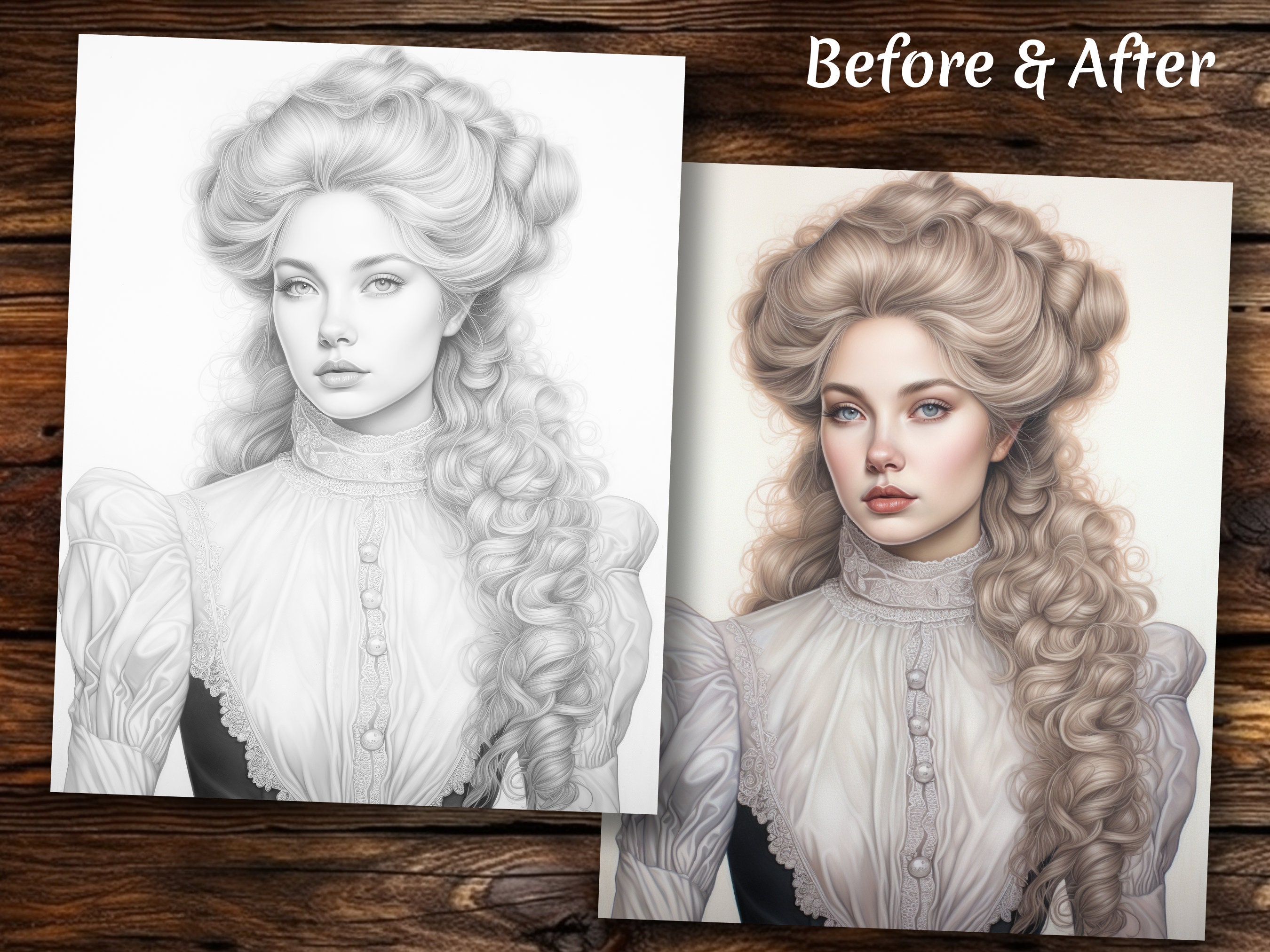 Victorian Women Coloring Book 41 Coloring Pages for Adults - Etsy