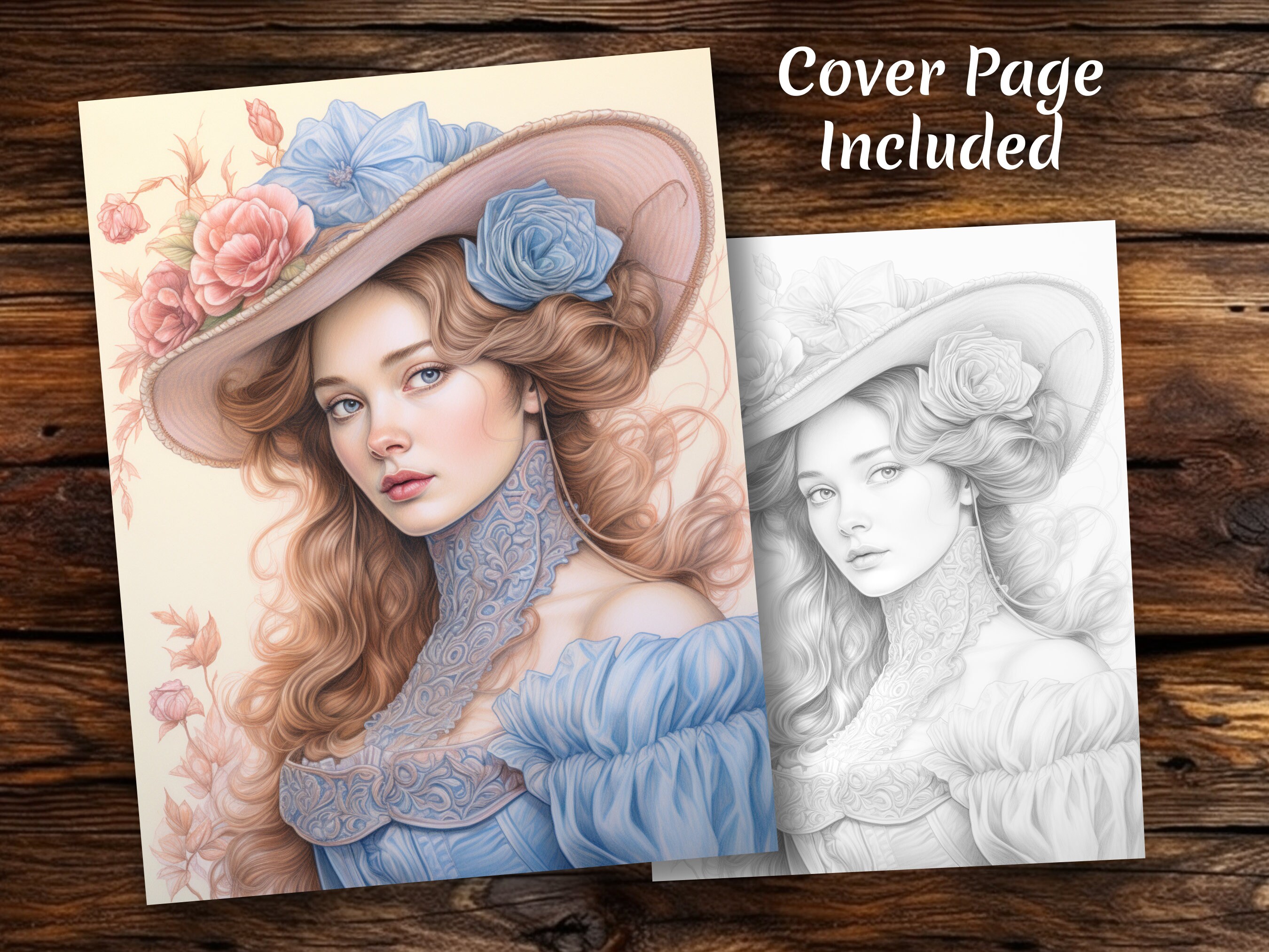Victorian Women Coloring Book 41 Coloring Pages for Adults - Etsy