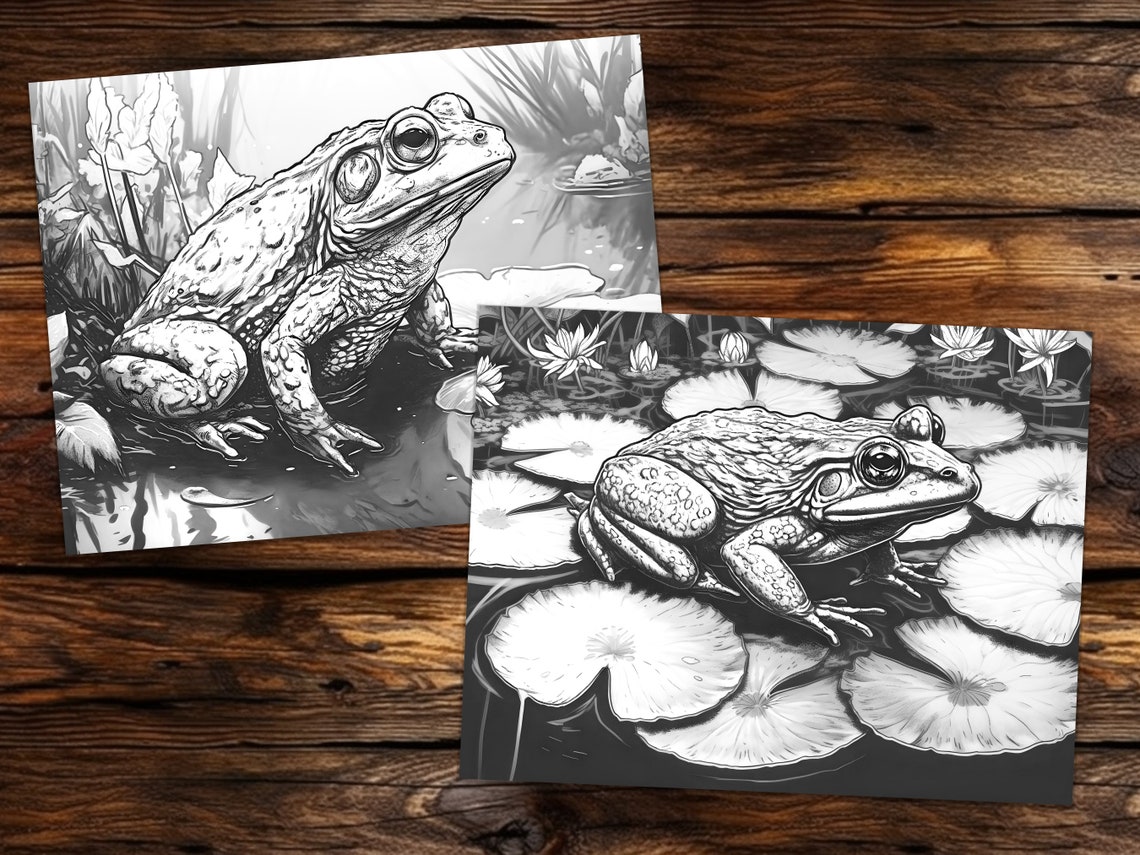 Frogs and Toads Coloring Page Book Fantasy Coloring Book - Etsy