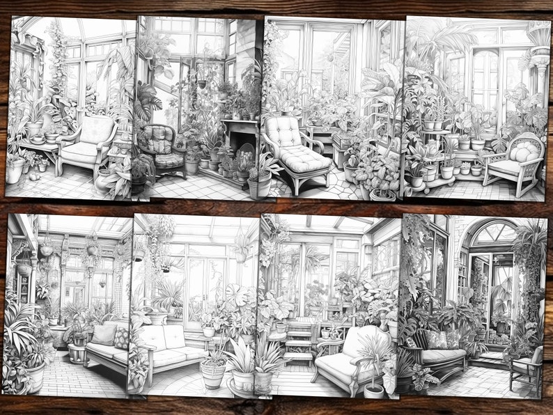 Plant Rooms Coloring Book 48 Coloring Pages for Adults and - Etsy
