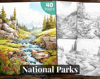 National Parks Coloring Book: 40 Printable Pages (PDF)