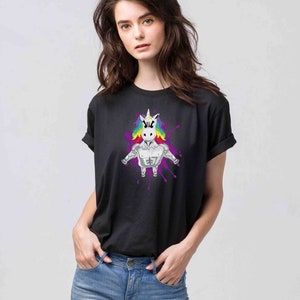 T-Shirt Unicorn Style Streetwear Fashion Rainbow Statement image 6