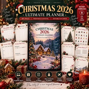 Christmas 2026 Planner,     Interactive HTML Planner Christmas Planner, Holiday Budget, Gift Tracker & Christmas Organizer