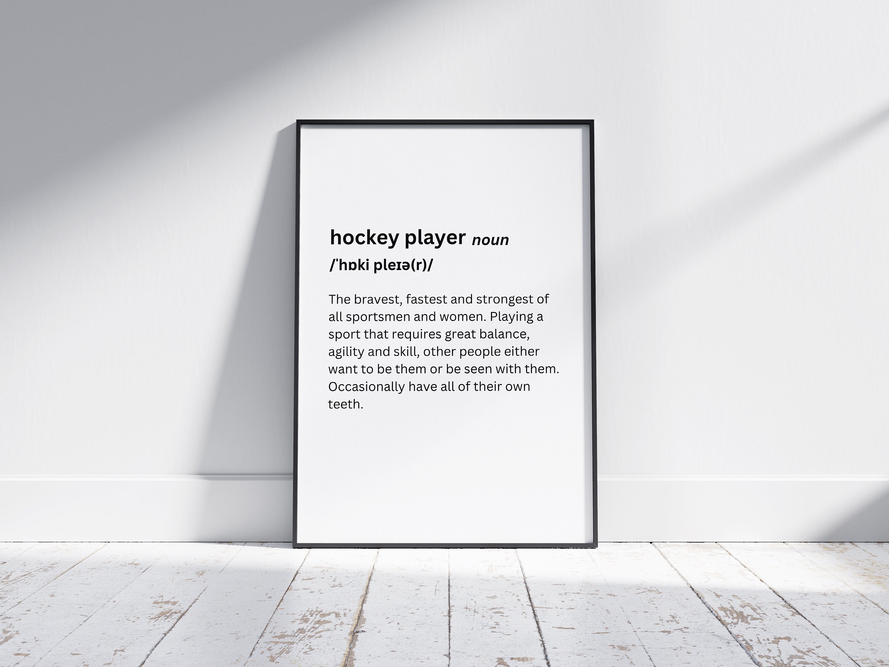 Hockey Player Dictionary Definition Poster Etsy Canada
