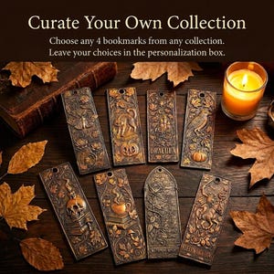 Frankenstein Bookmark, Del Toro, Gothic Literature, Dark Academia Horror Accessory Set of 4