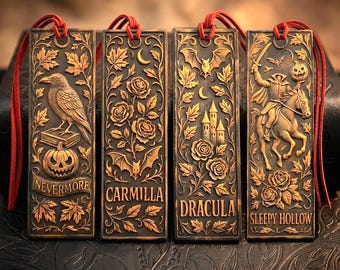 Gothic Literature Bookmarks – Dracula, Sleepy Hollow, Edgar Allan Poe, Carmilla – Dark Academia Gift