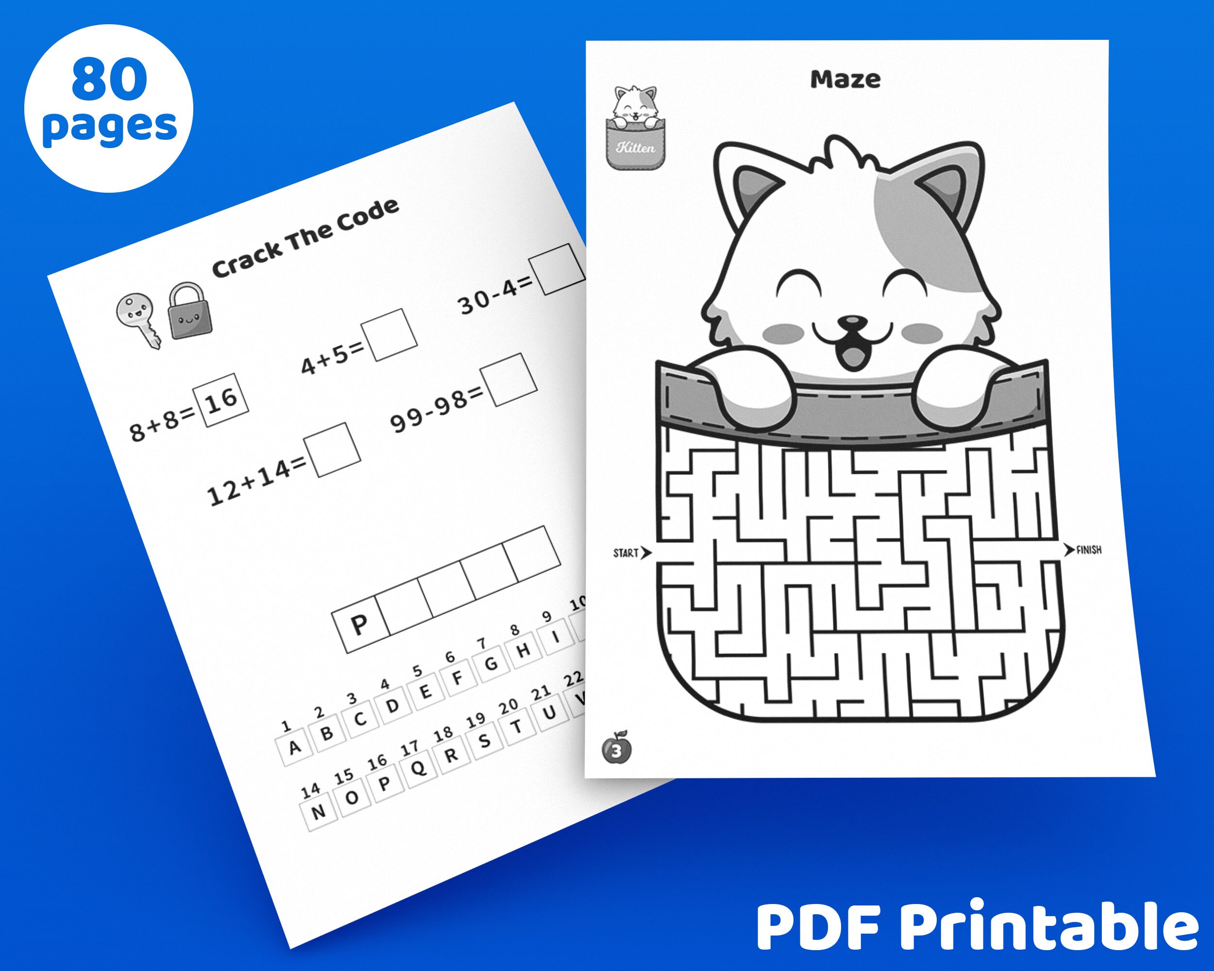 Printable kids activity pack crosswords mazes word search how to
