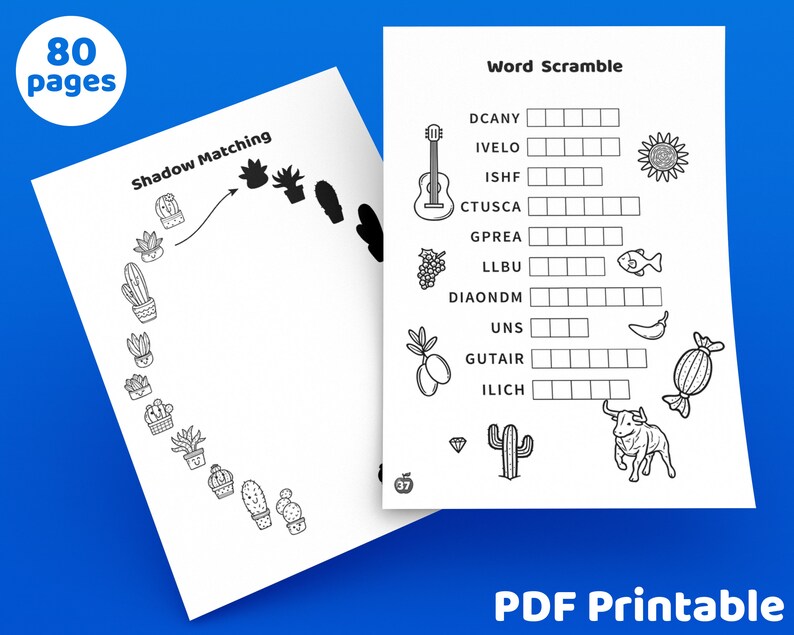 Printable Kids Activity Pack Crosswords, Mazes, Word Search, How to
