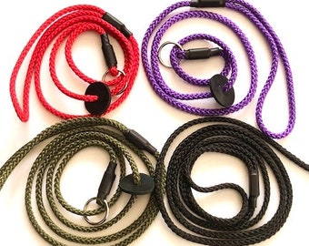 6mm very lightweight thin but strong braid slip lead, small dogs or light control 145 cm. FREE UK POST