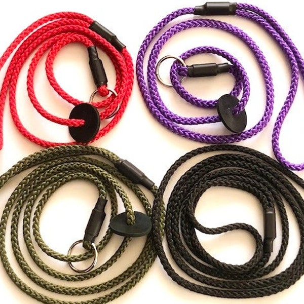 6mm very lightweight thin but strong braid slip lead, small dogs or light control 145 cm. FREE UK POST