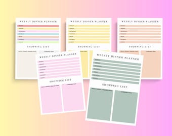 Pianificatore settimanale dei pasti e lista della spesa (download digitale)