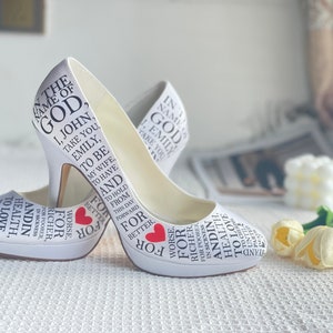 Women&#39;s Wedding Shoes Custom Bridal Shoes with Marriage Declaration