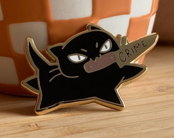 Crime Cat Enamel Pin