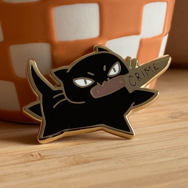 Crime Cat Enamel Pin