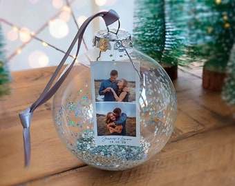 Personalised Photo Bauble, Personalised Photo Decoration, Polaroid Photo Christmas Ornament, Personalised Christmas Bauble, Glass Bauble