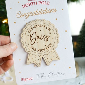 Personalised Nice List Pin Badge