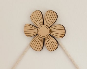 Adhesive Wooden Wall Hooks, Wooden Stick on Hook, Sticky Hooks, Nursery Wall Hooks, Wooden Flower Hook, Wooden Hook, Playroom Wall Hooks