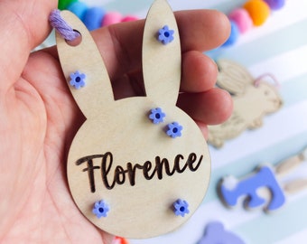 Personalised Bunny Tag, Personalised Easter Tag, Custom Easter Name Tag, Bunny Name Tag, Bunny Tag, Kids Easter Tag, Easter Decoration