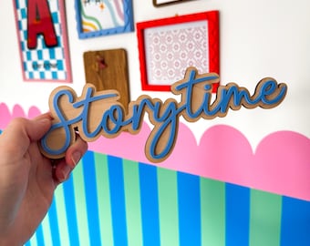 Storytime Wall Sign, Reading Corner Sign, Kids Reading Corner Decor, Storytime Sign For Kids Room, Kids Library Sign, Kids Bedroom Sign