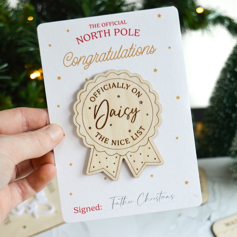 Personalised Nice List Pin Badge