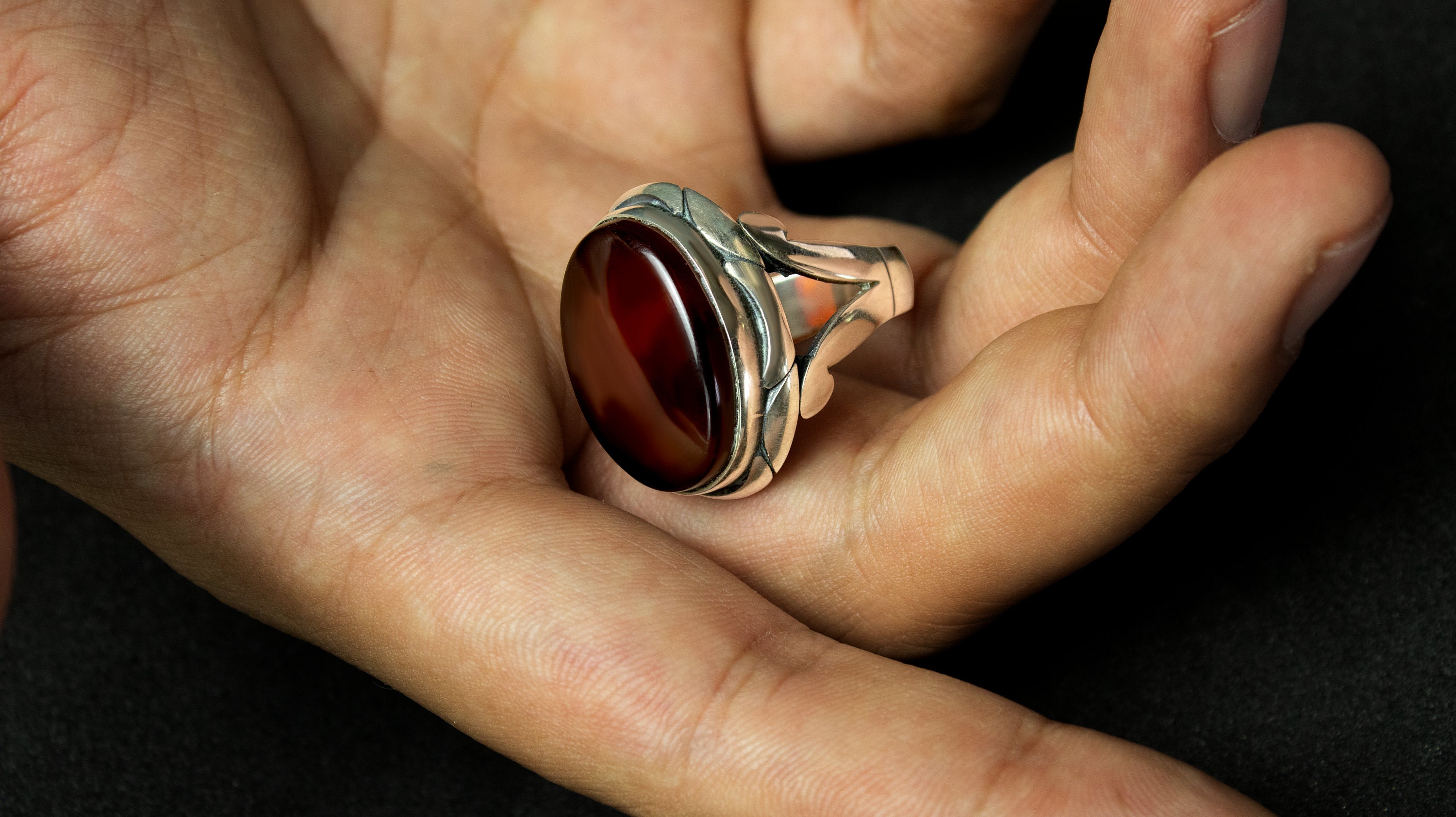 Mens Fire Agate Ring Etsy Canada