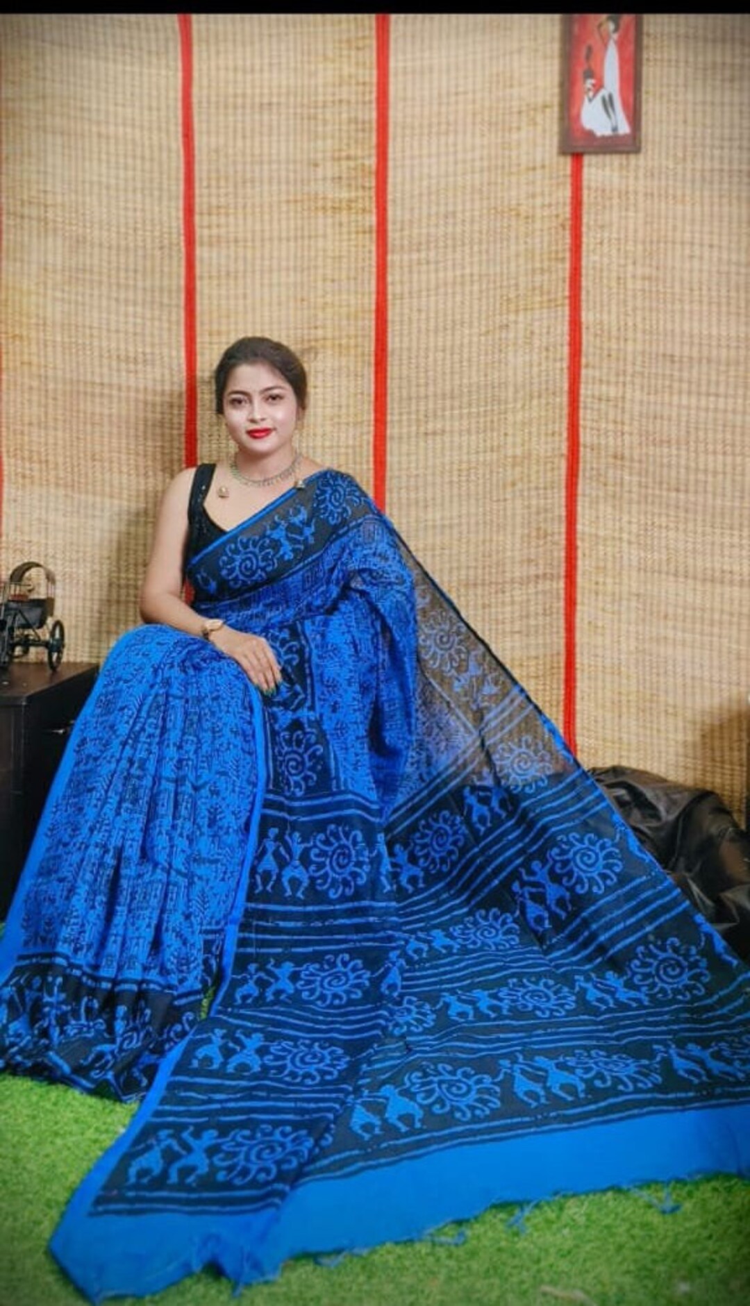 Handloom Waiving Khadi Print Saree With Blouse Piece for Women Etsy