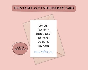 Father's Day Card Printable | Printable Father's Day Card | Last Minute Father's Day Gift | Humor | Funny | Download, Print, Cut, Fold