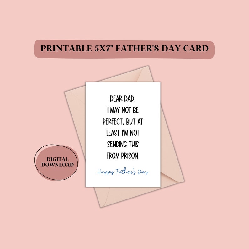 Father's Day Card Printable Printable Father's Day Card Last Minute Father's Day Gift Humor Funny Download, Print, Cut, Fold image 1