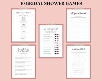Modern Bridal Shower Games | Minimalist Bridal Shower Game | Bridal Shower Games Bundle | Games Printable | 10 Bridal Shower Games Bundle
