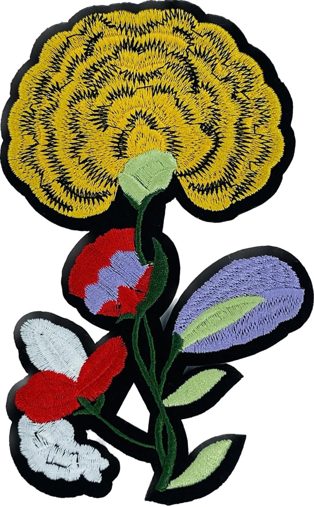 Flower Design Heattransfer Patch Sew on Beautyful Embroidered