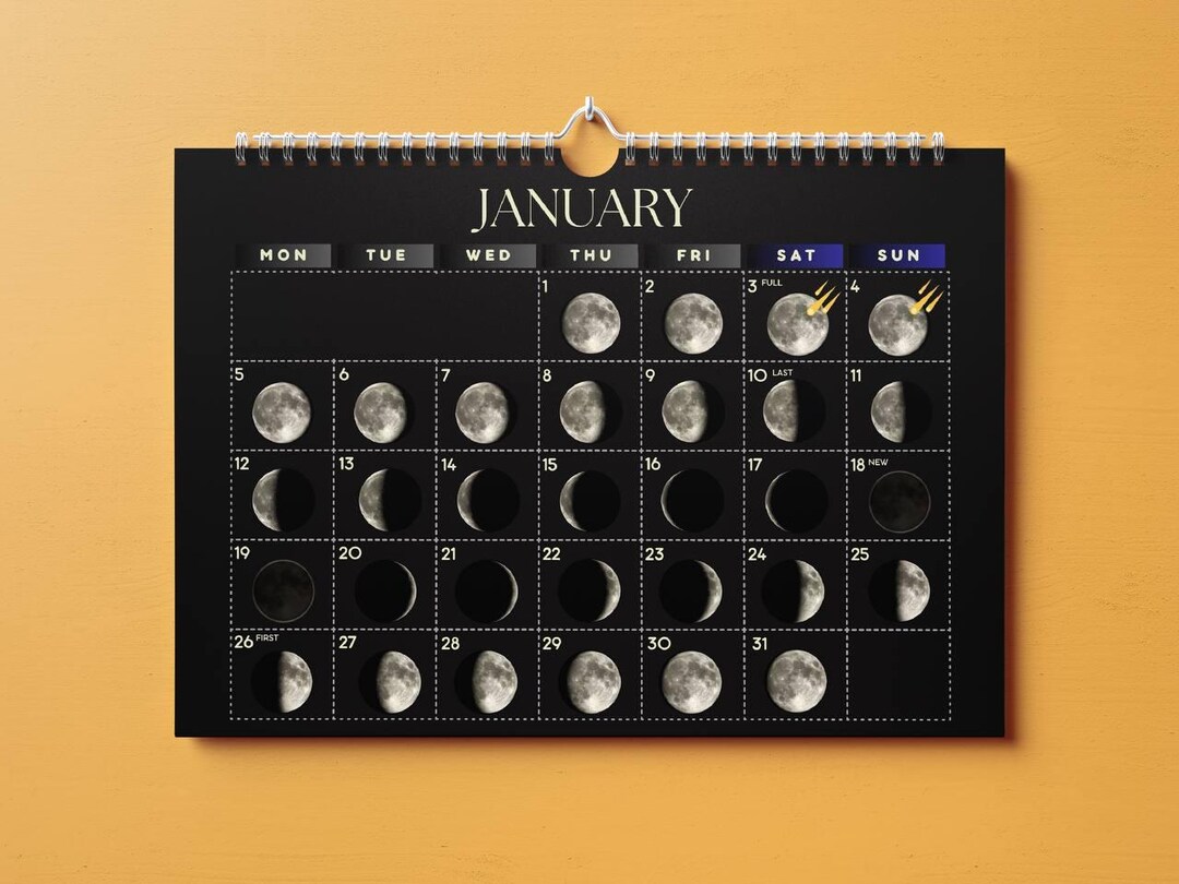 2026TYPE-MOONカレンダー Lunar Calendar 2026, Celestial Calendar, Original Design, Wall Art