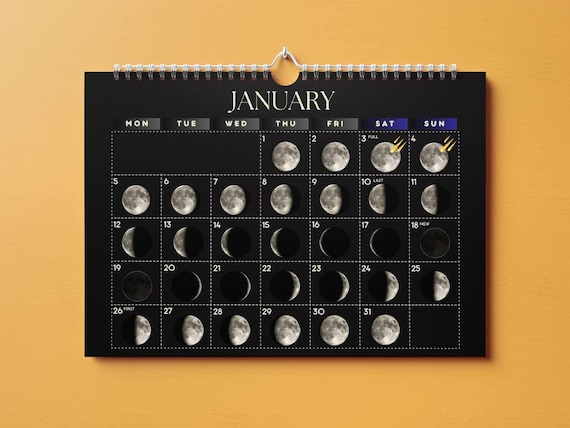 Lunar Calendar 2026, Celestial Calendar, Original Design, Wall Art