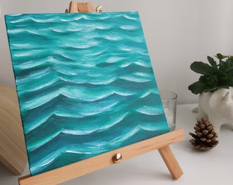 Pintura de olas, pintura de mar, pintura de acrílico del mar, arte del mar, pintura de lienzo, pintura acrílica, arte de pared, pintura de pared, decoración del hogar, regalo