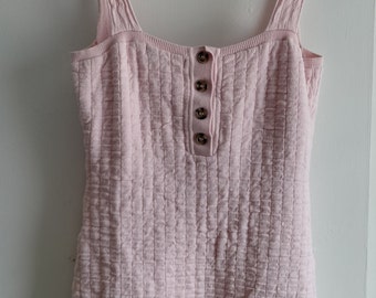 Baby Pink Knit Like Sleeveless Sweater Summer Mini Dress Size Medium