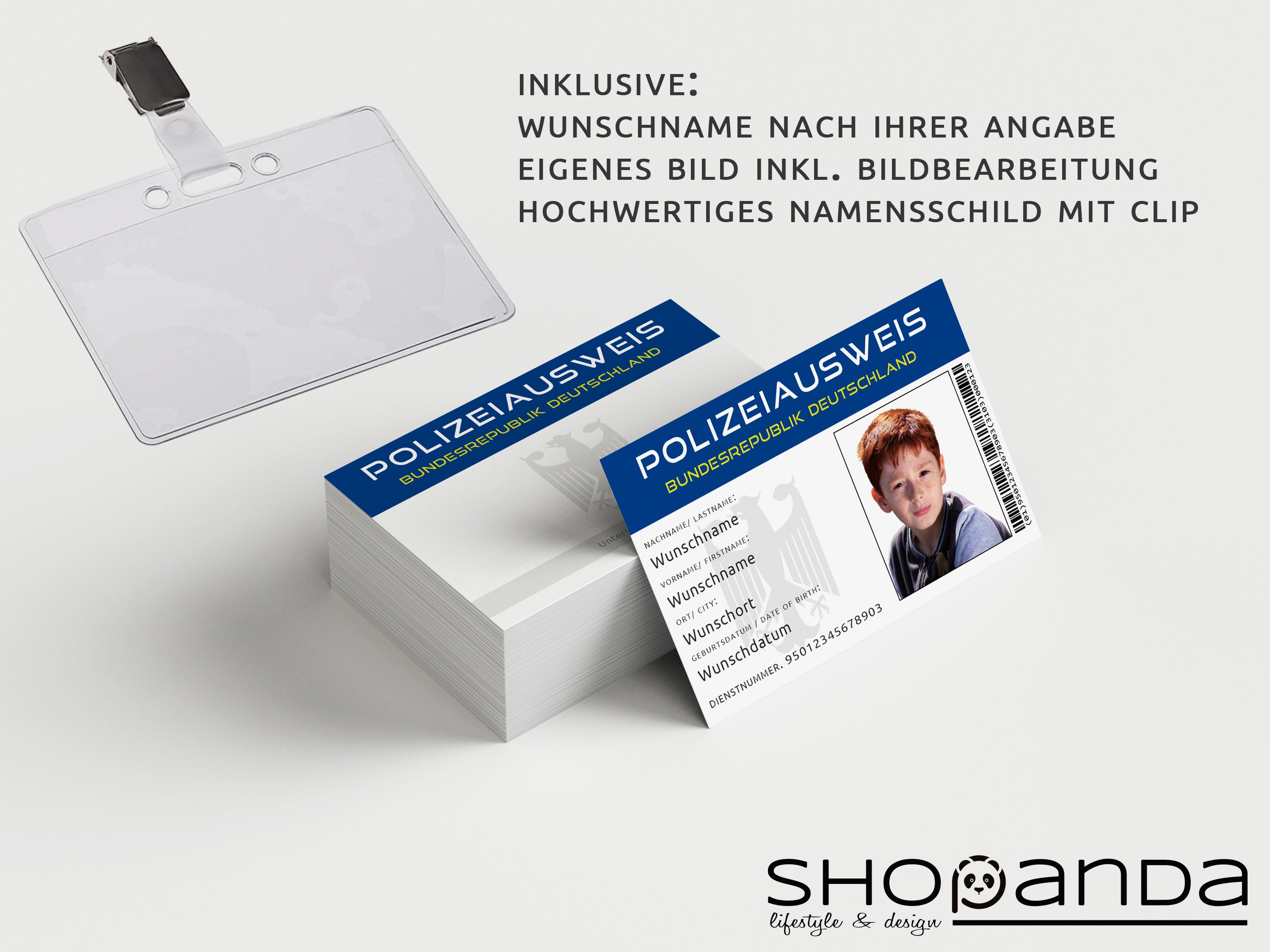 Polizeiausweis Polizei nach Wunsch inkl. Clip Name und - Etsy.de